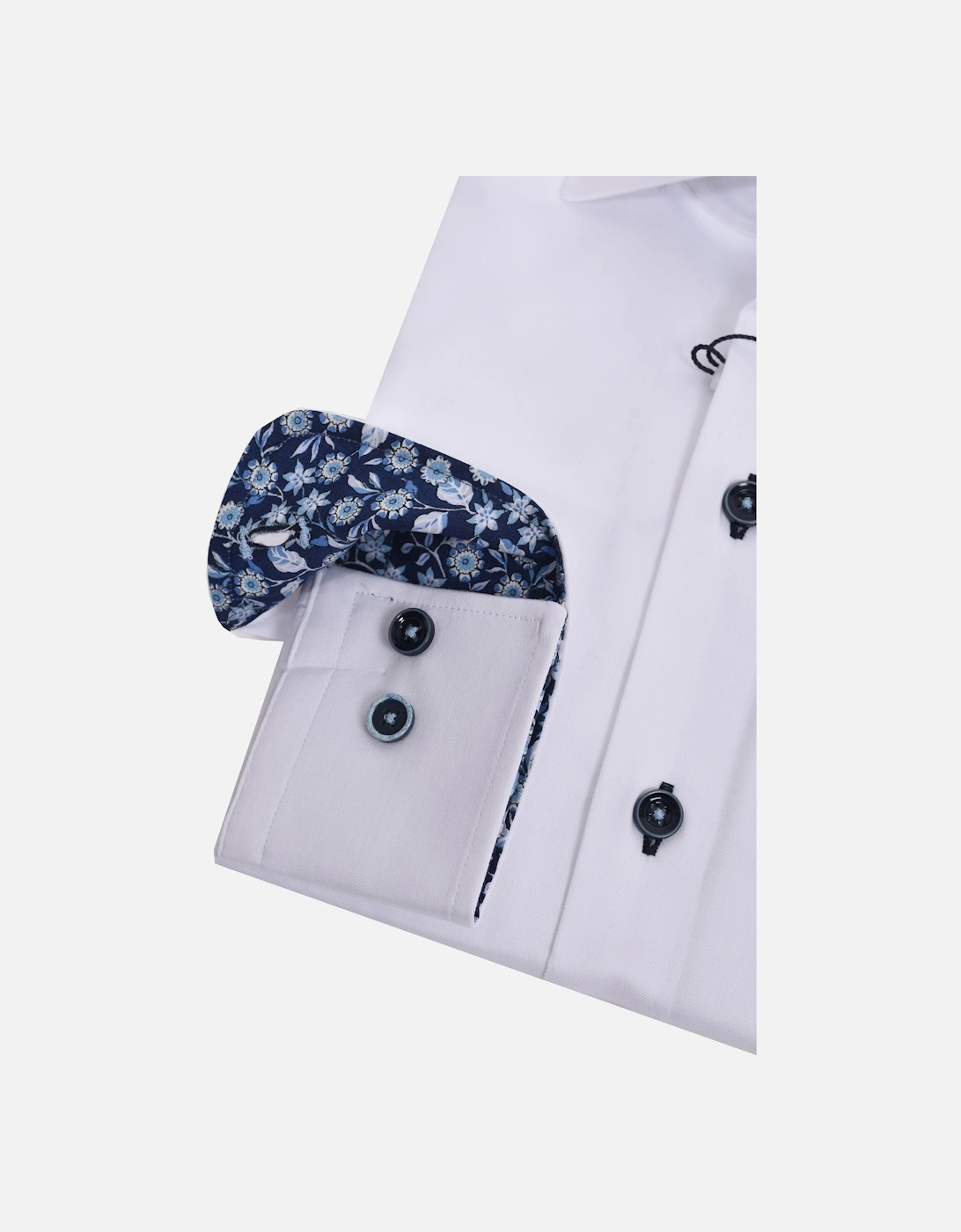 Long Sleeved Cut Away Collar Shirt White