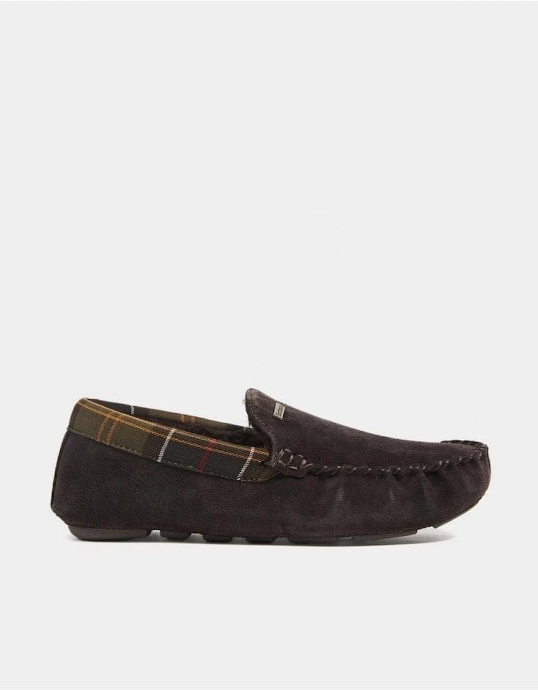 Monty Moccasin Mens Slippers - Brown Suede