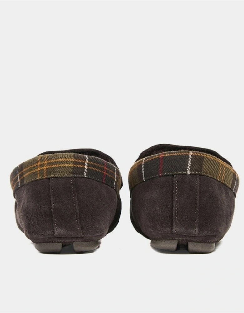 Monty Moccasin Mens Slippers - Brown Suede