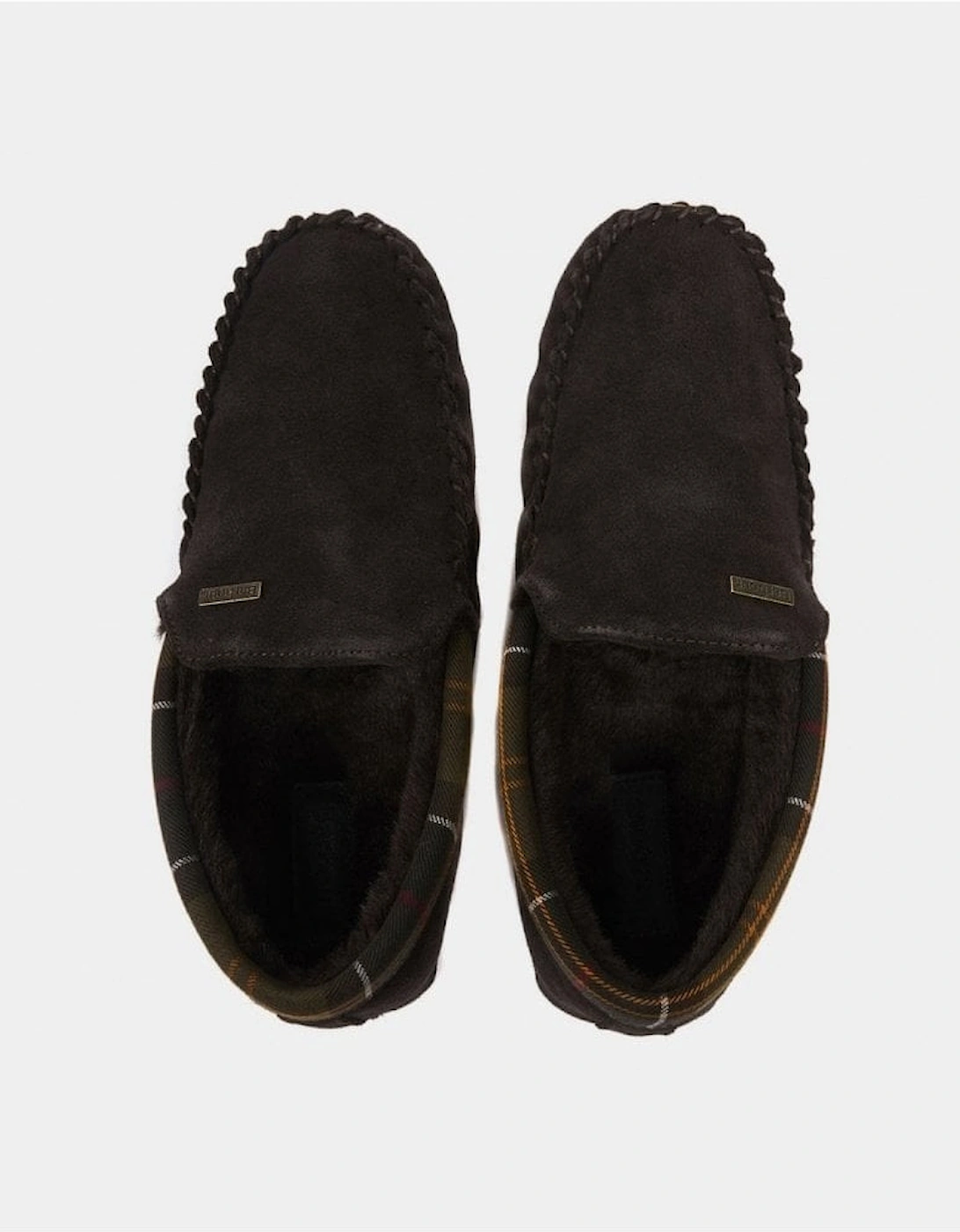 Monty Moccasin Mens Slippers - Brown Suede