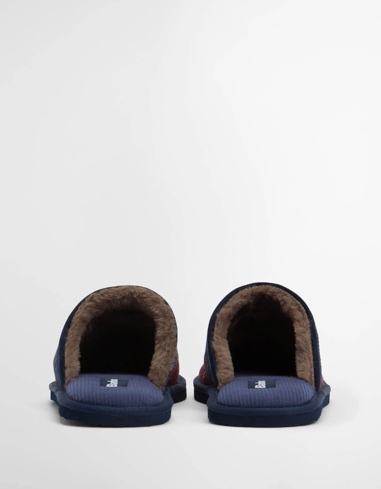 Everitt Mens Tartan Mule Slippers - Winterberry Tartan