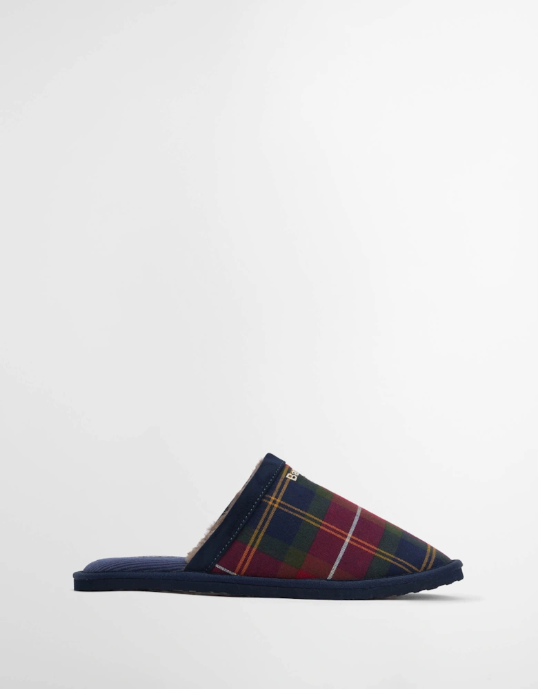 Everitt Mens Tartan Mule Slippers - Winterberry Tartan