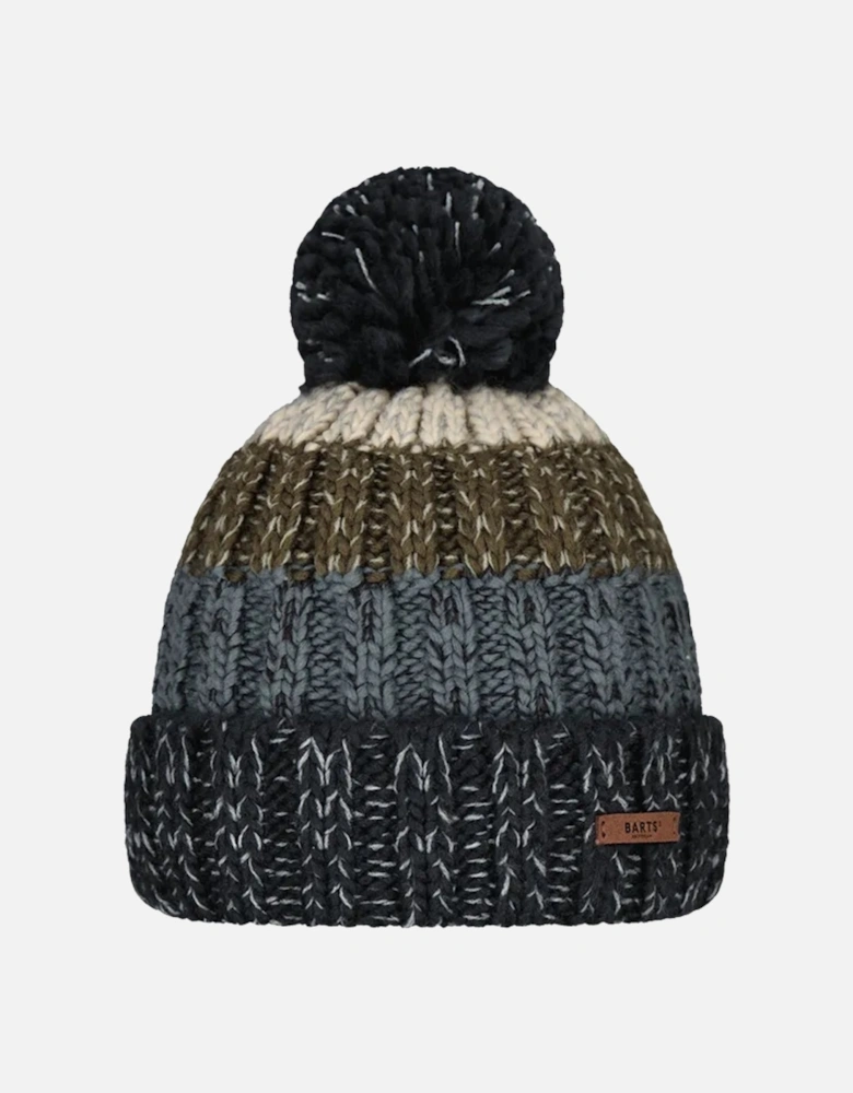 Mens Wilhelm Cuffed Mixed Knit Knitted Bobble Hat