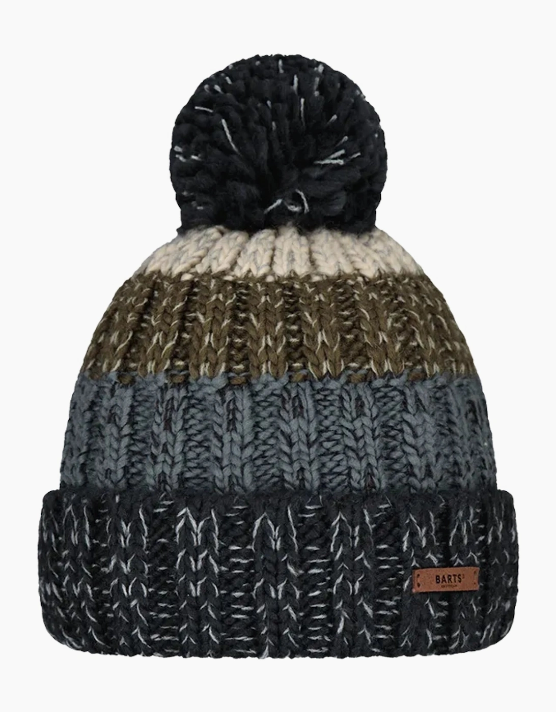 Barts Men's Barts Mens Wilhelm Cuffed Mixed Knit Knitted Bobble Hat - Green