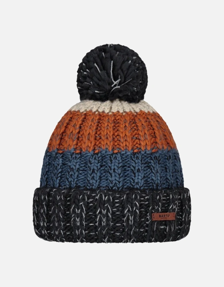 Mens Wilhelm Cuffed Mixed Knit Knitted Bobble Hat