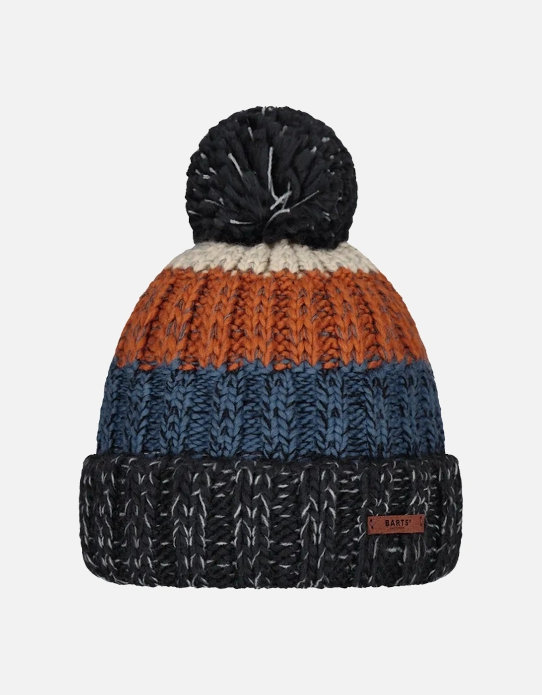 Mens Wilhelm Cuffed Mixed Knit Knitted Bobble Hat, 2 of 1