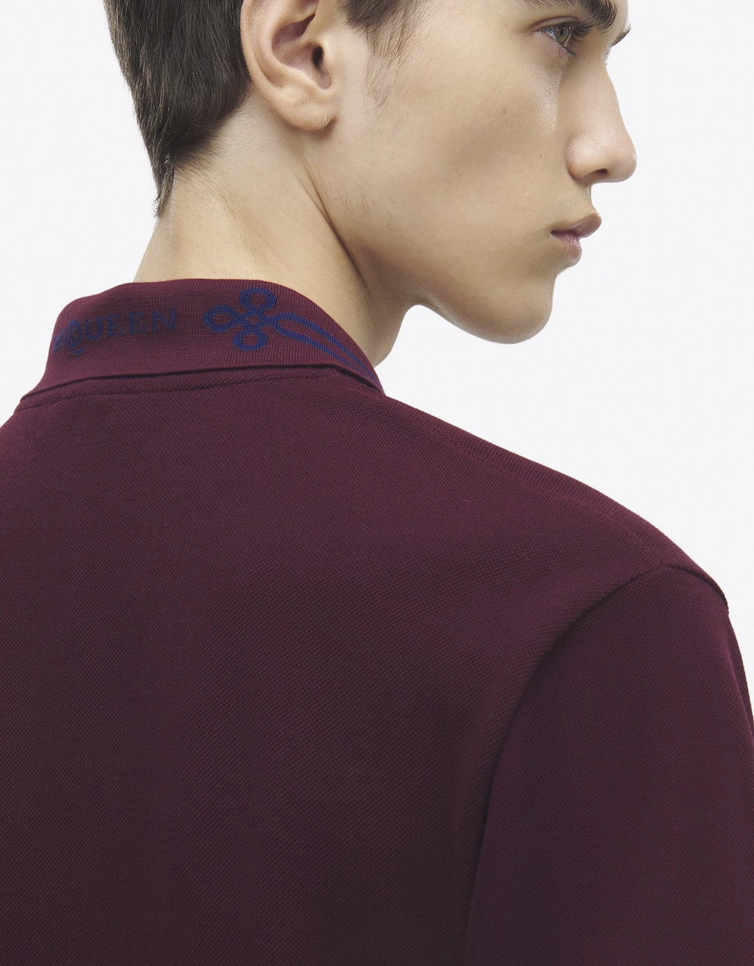 Jacquard Collar Polo Plum