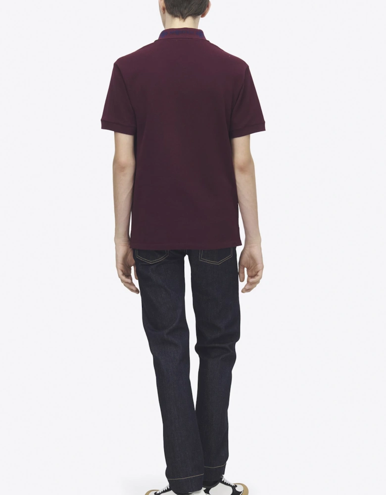 Jacquard Collar Polo Plum