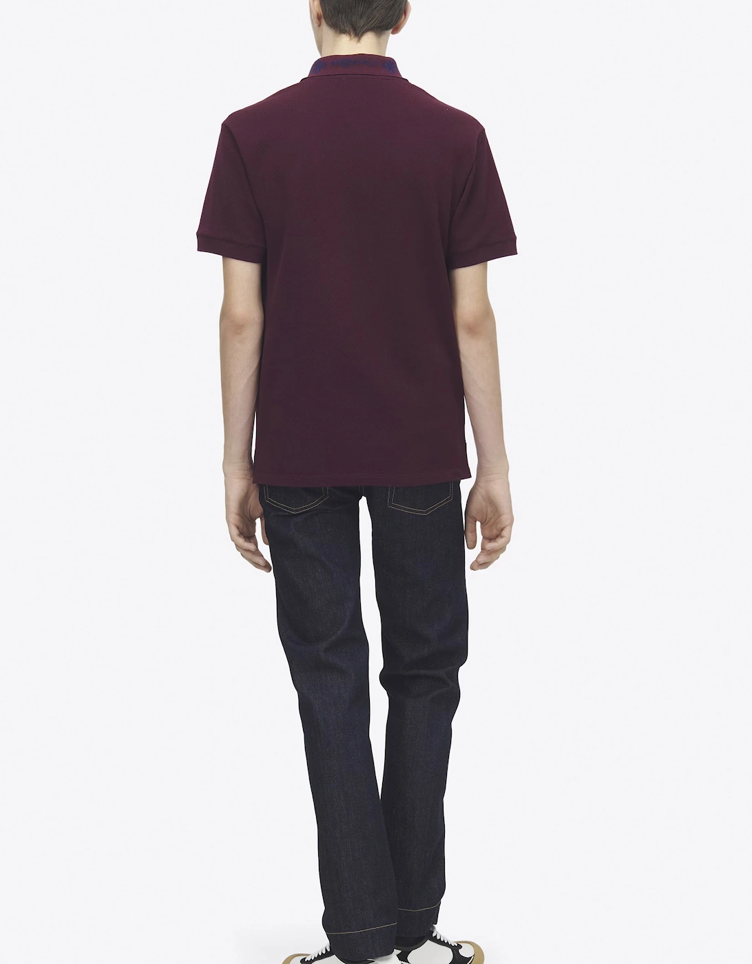 Jacquard Collar Polo Plum