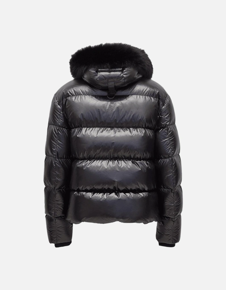 Kings Shiny Fur Hooded Puffer Jacket