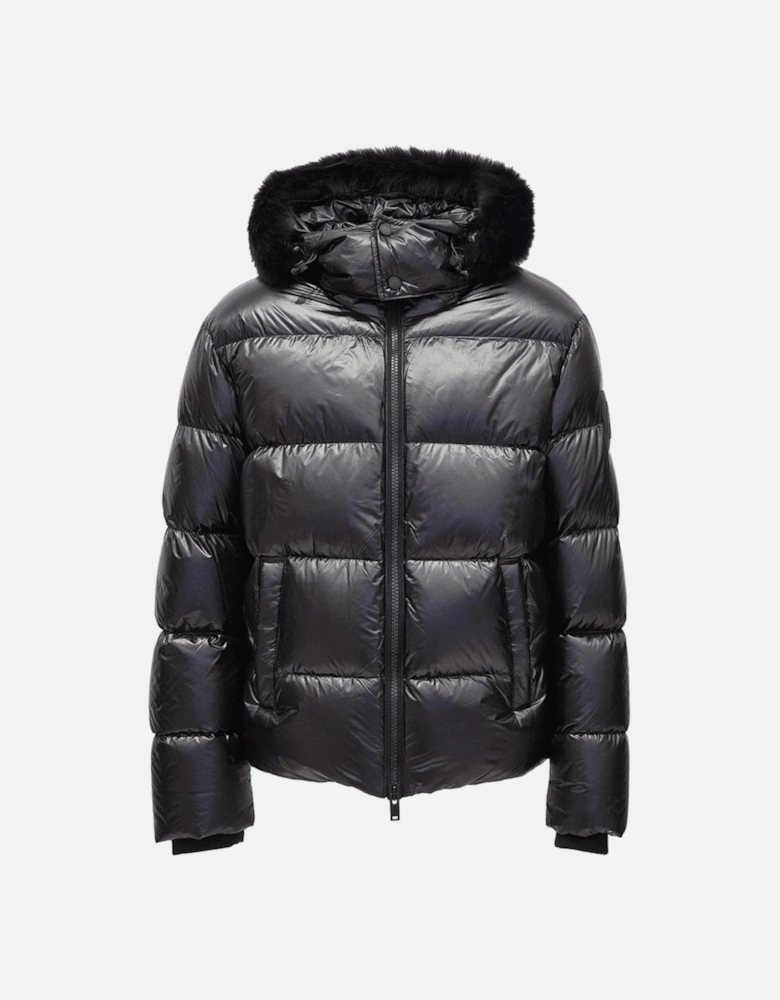 Kings Shiny Fur Hooded Puffer Jacket