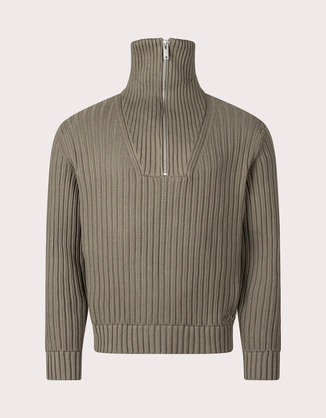 Relaxed Fit Srigg Quarter Zip Knit Jumper