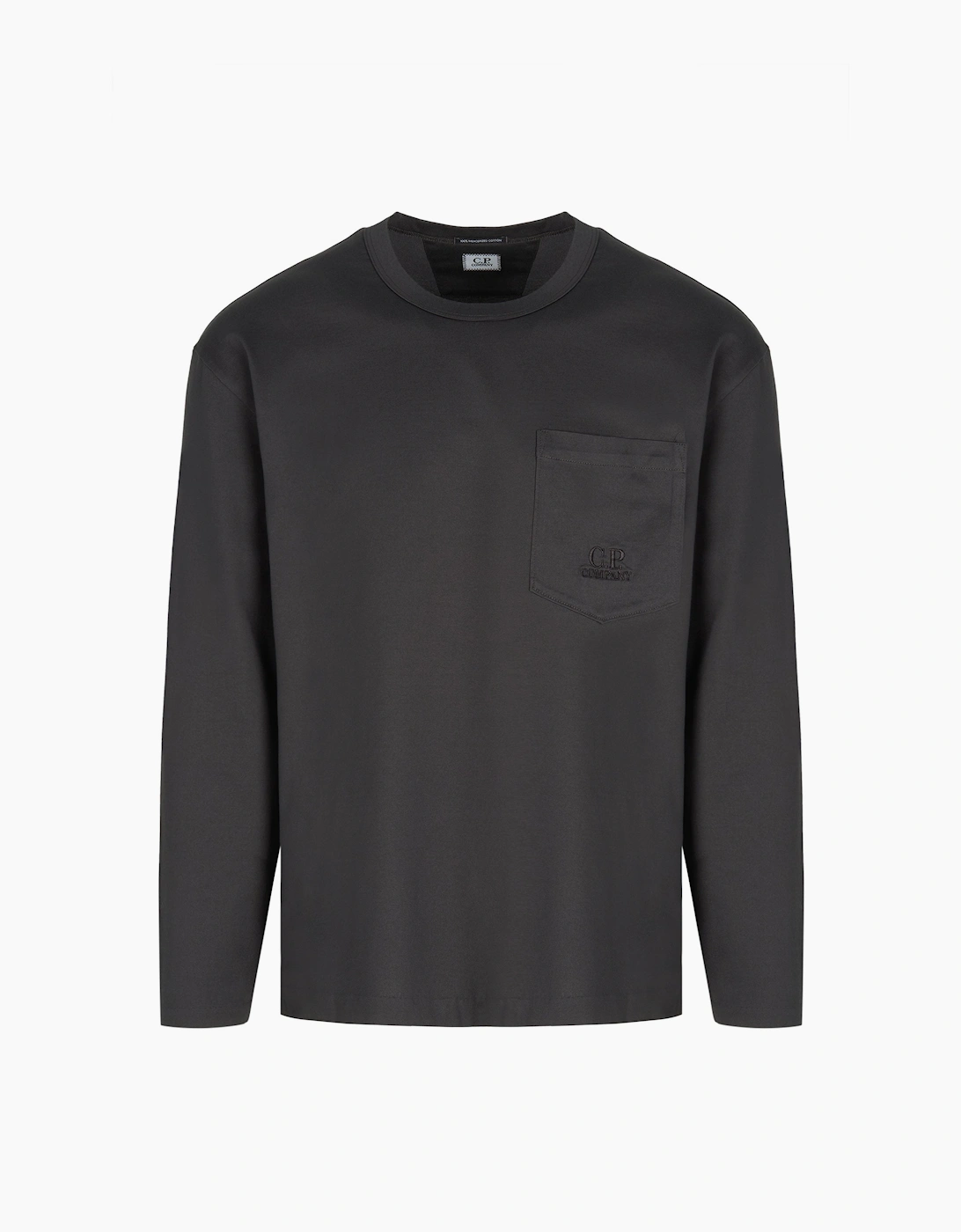 CP Company Men's Mercerized Ls Pocket T-Shirt Grey - Size: 44