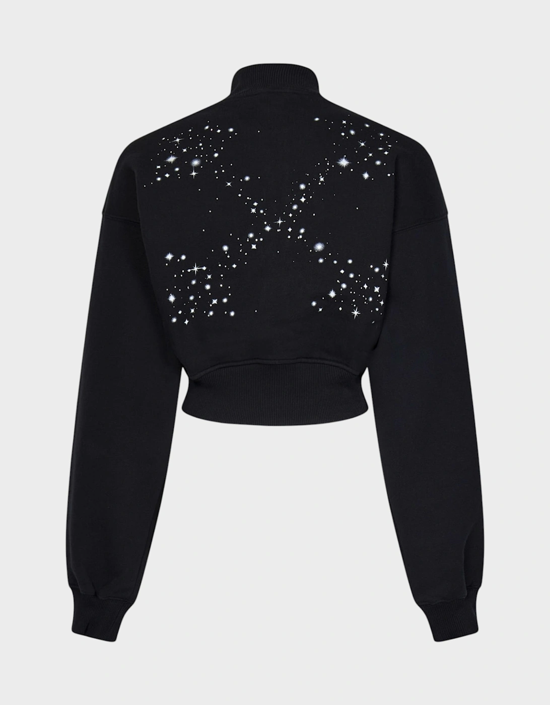 Bling Stars Arrow Cropped Zip Up Black, 6 of 5
