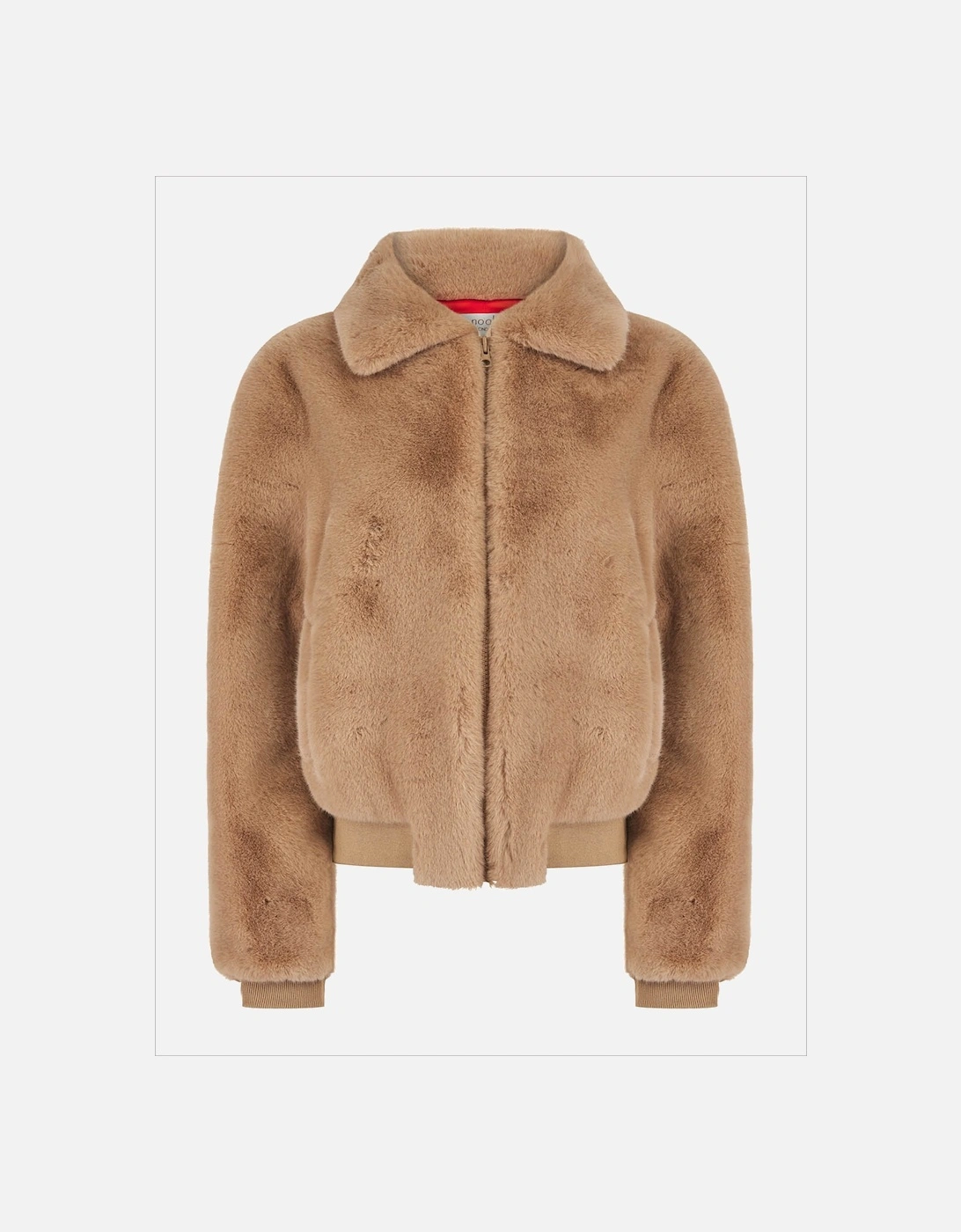 Beatrix Faux Fur Bomber In Camel