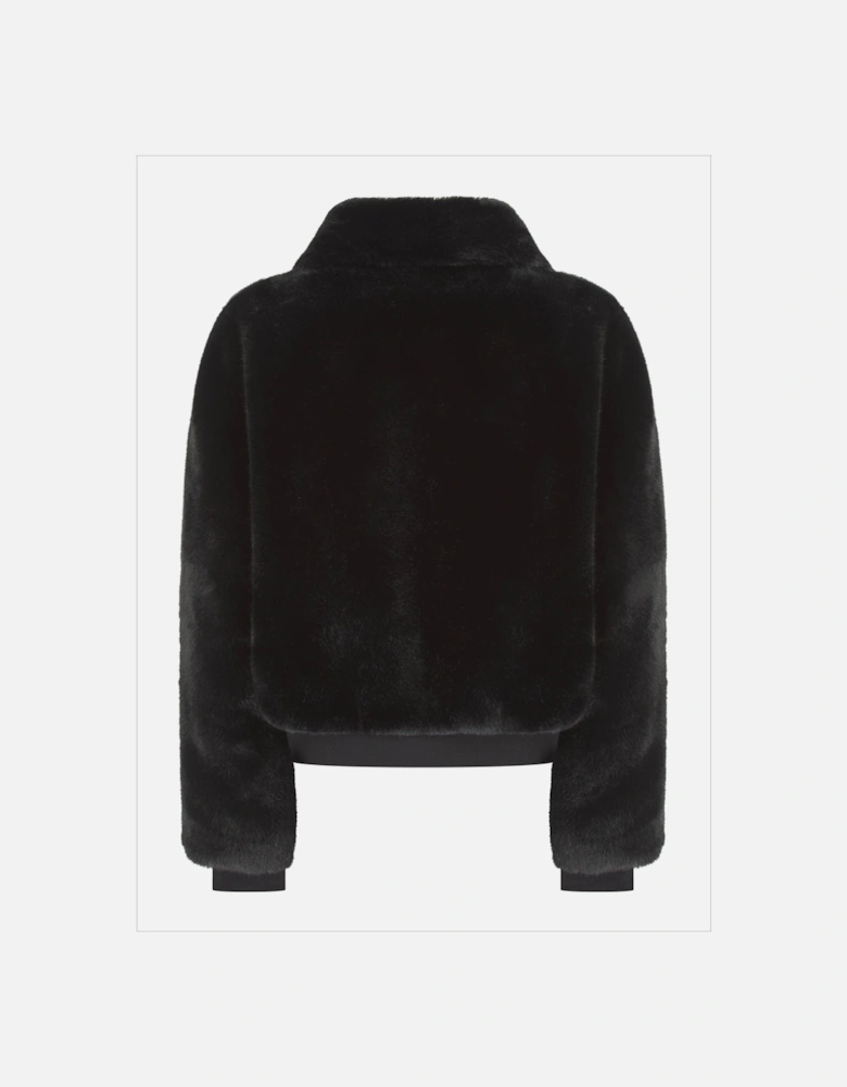 Beatrix Faux Fur Bomber In Black