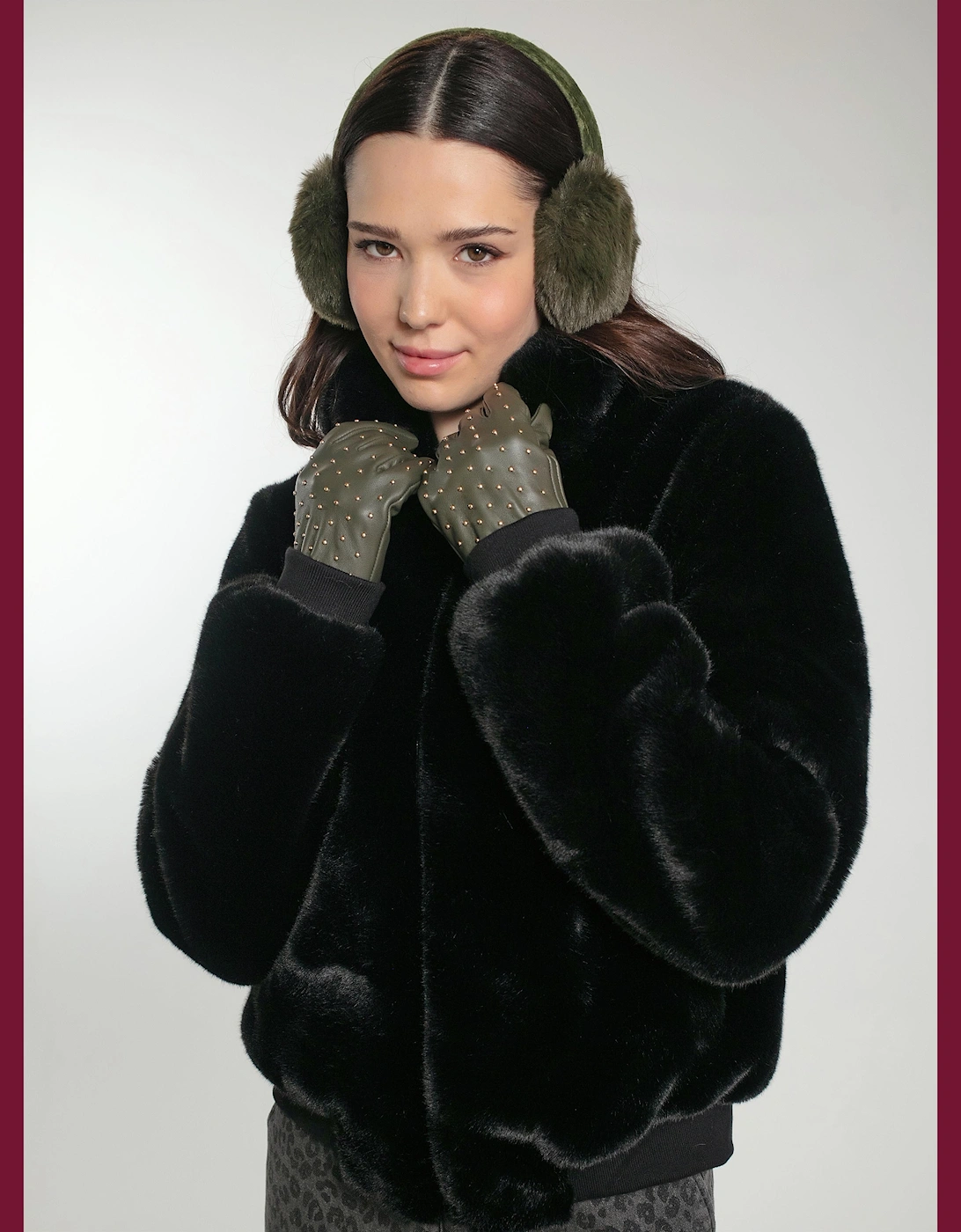 Beatrix Faux Fur Bomber In Black
