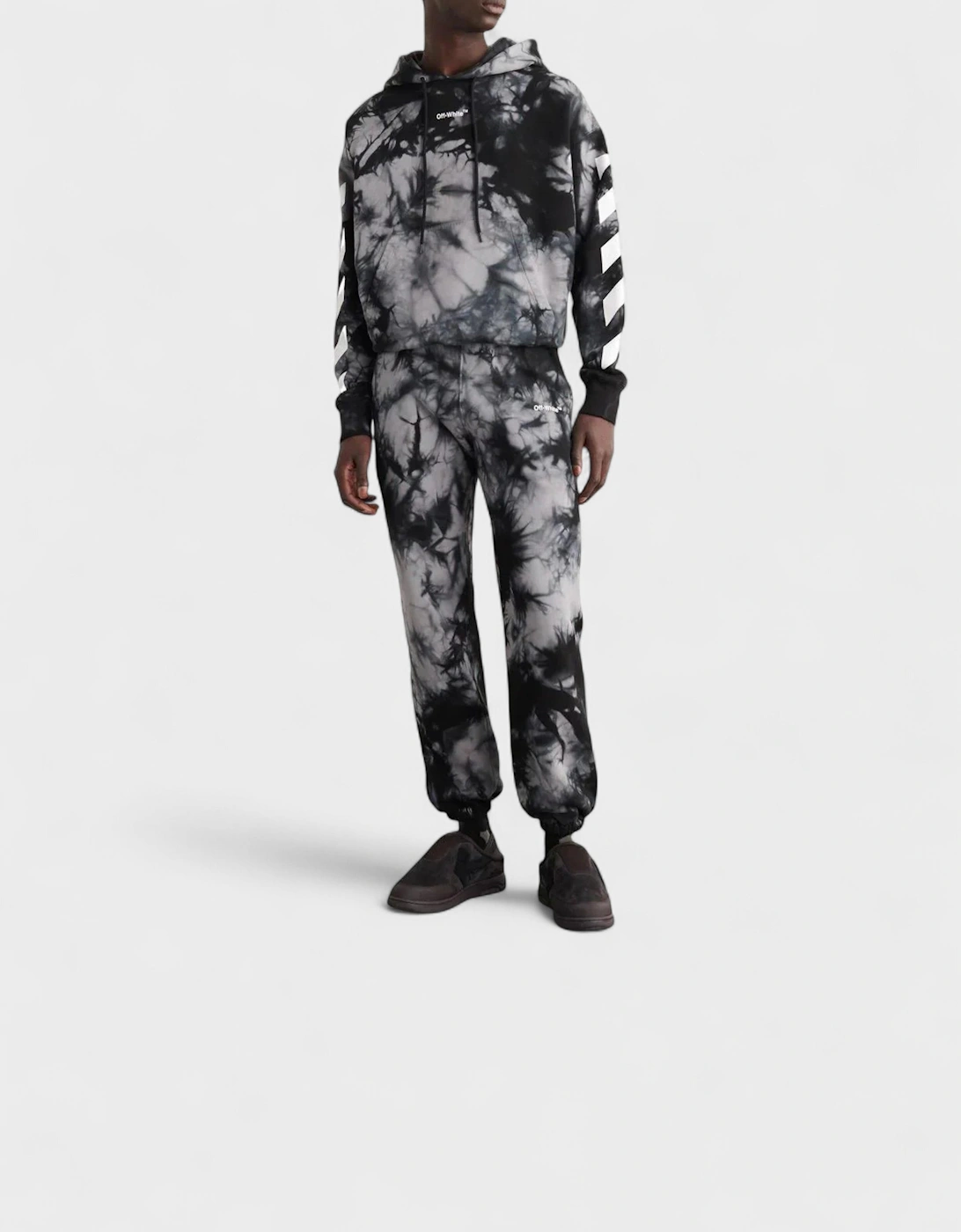 Diag Tie Dye Slim Sweatpant Warm Grey