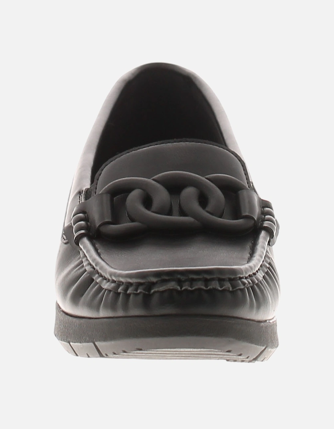 Womens Shoes Curve Slip On Loafer Wedges Black UK Size