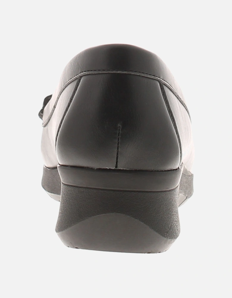 Womens Shoes Curve Slip On Loafer Wedges Black UK Size