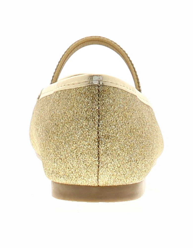 Girls Shoes Annie Slip On Party Flat Sparkle Gold UK Size