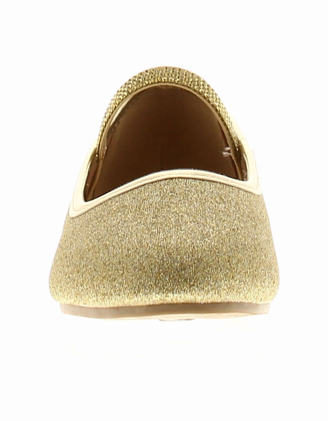 Girls Shoes Annie Slip On Party Flat Sparkle Gold UK Size