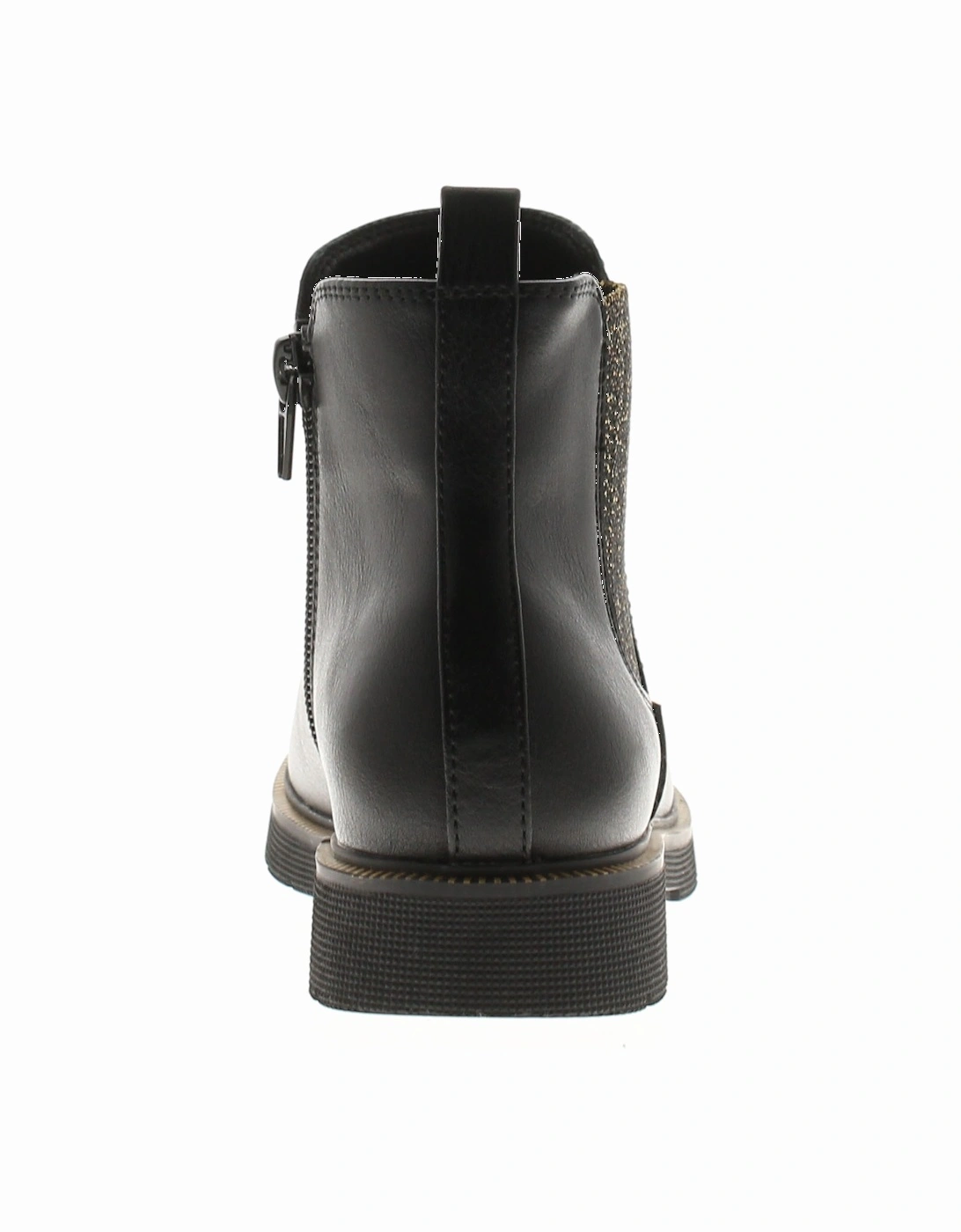 Girls Boots Chelsea Ankle Sheen Zip Fastening black UK Size
