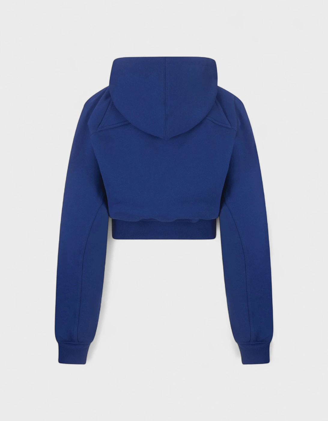 Off Stamp Round Crop Hoodie Blue