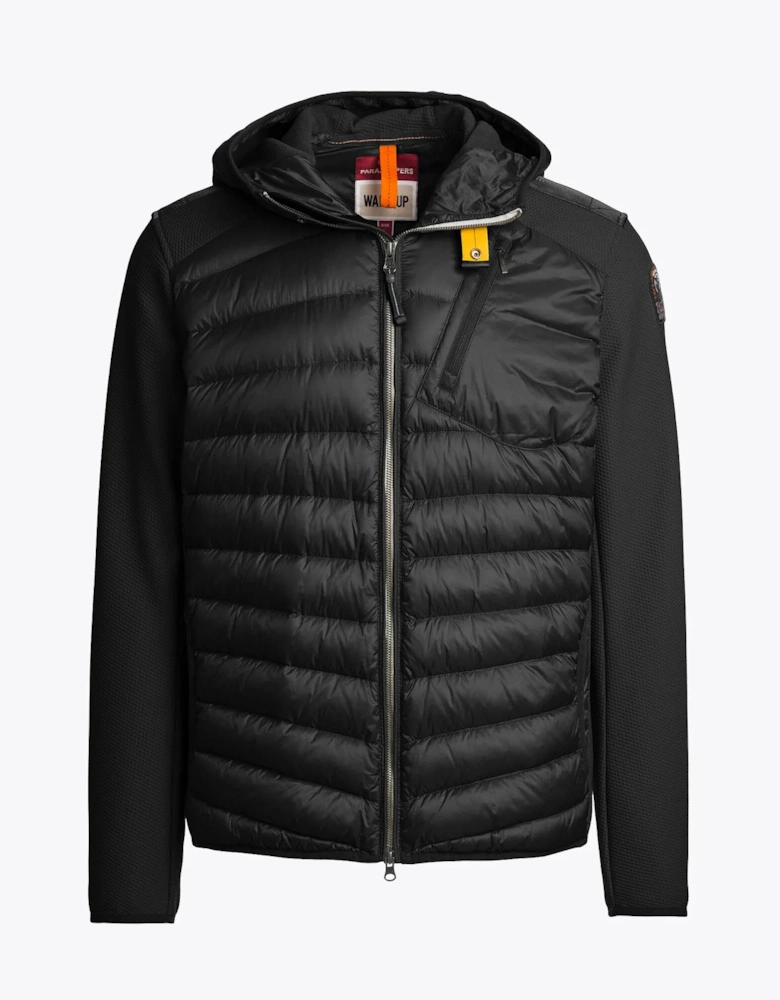 Nolan Mens Fleece/Nylon Hooded Jacket - Black 541