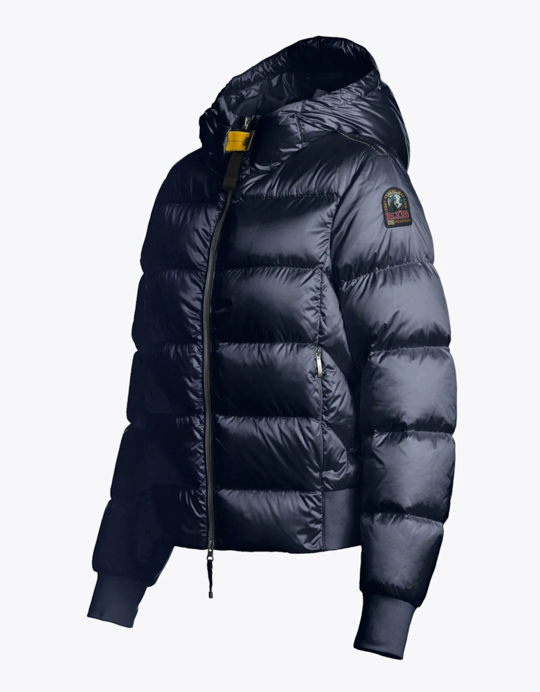Mariah Womens Hooded Down Bomber - Blue Navy 316