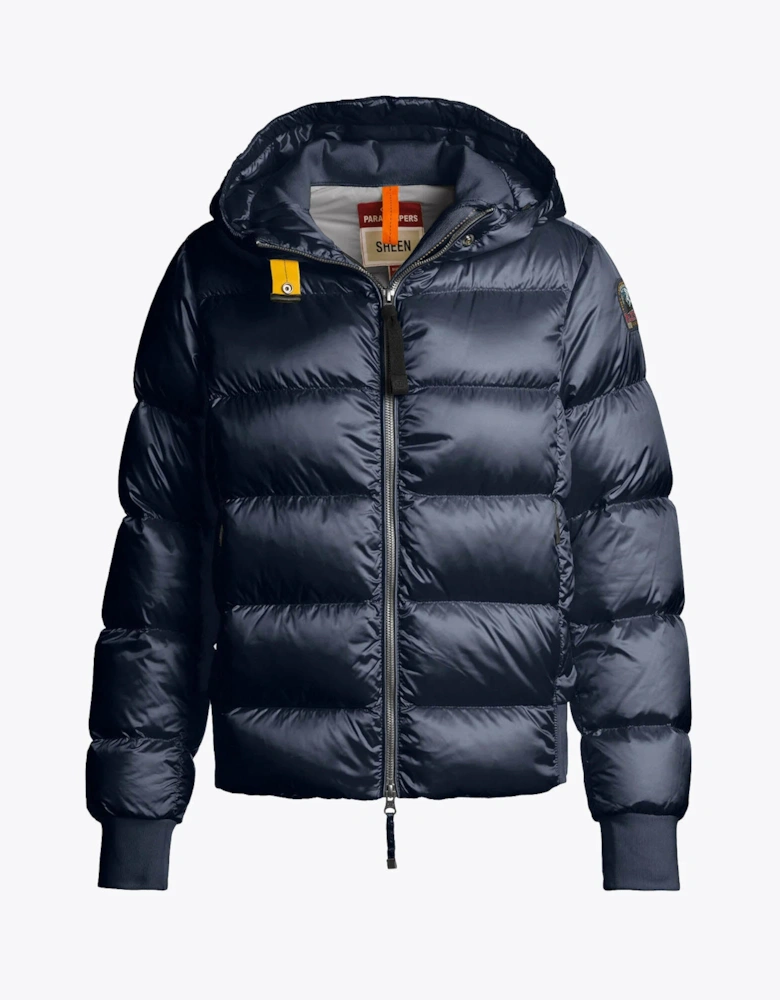 Mariah Womens Hooded Down Bomber - Blue Navy 316