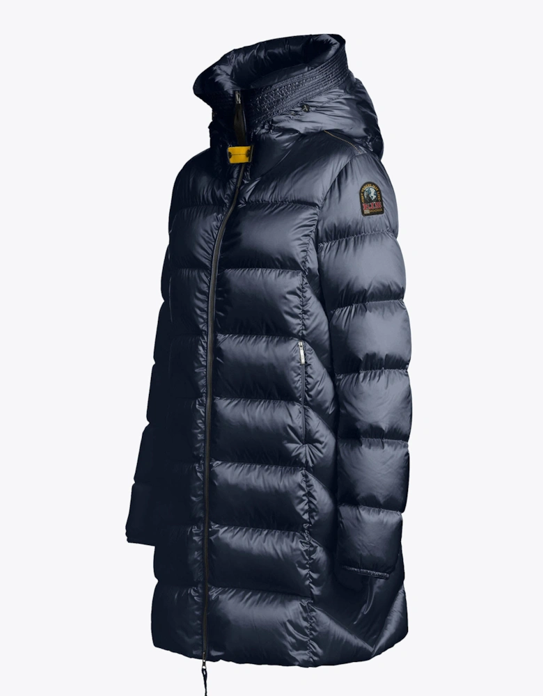 Marion Womens Hooded Down Jacket - Blue Navy 316