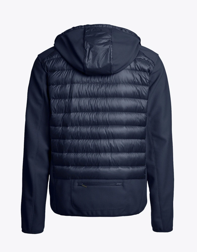 Nolan Mens Fleece/Nylon Hooded Jacket - Blue Navy 316