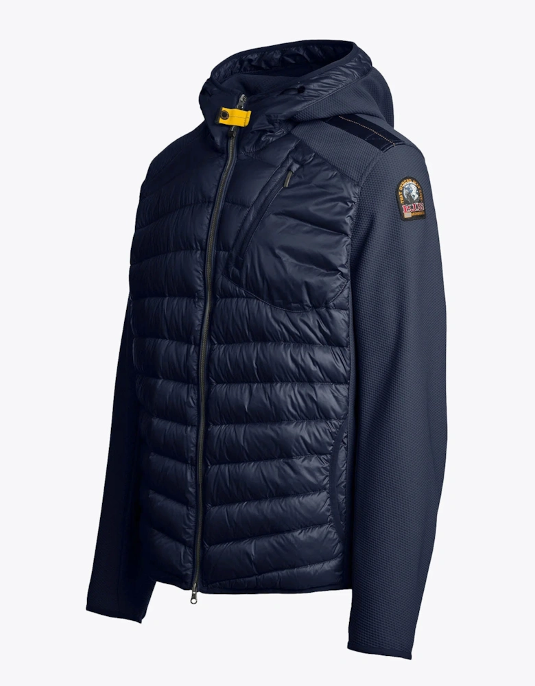 Nolan Mens Fleece/Nylon Hooded Jacket - Blue Navy 316
