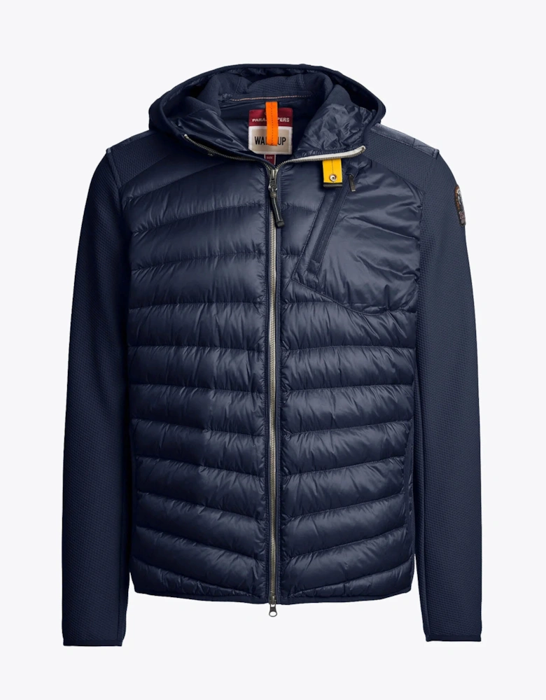 Nolan Mens Fleece/Nylon Hooded Jacket - Blue Navy 316