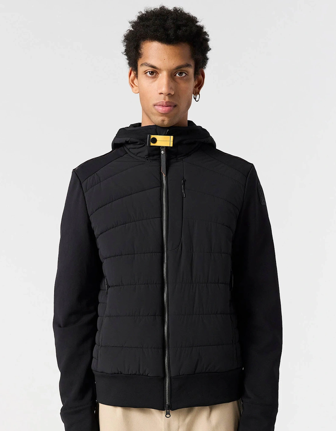 Manfred Mens Fleece/Nylon Hooded Jacket - Black 541, 5 of 4