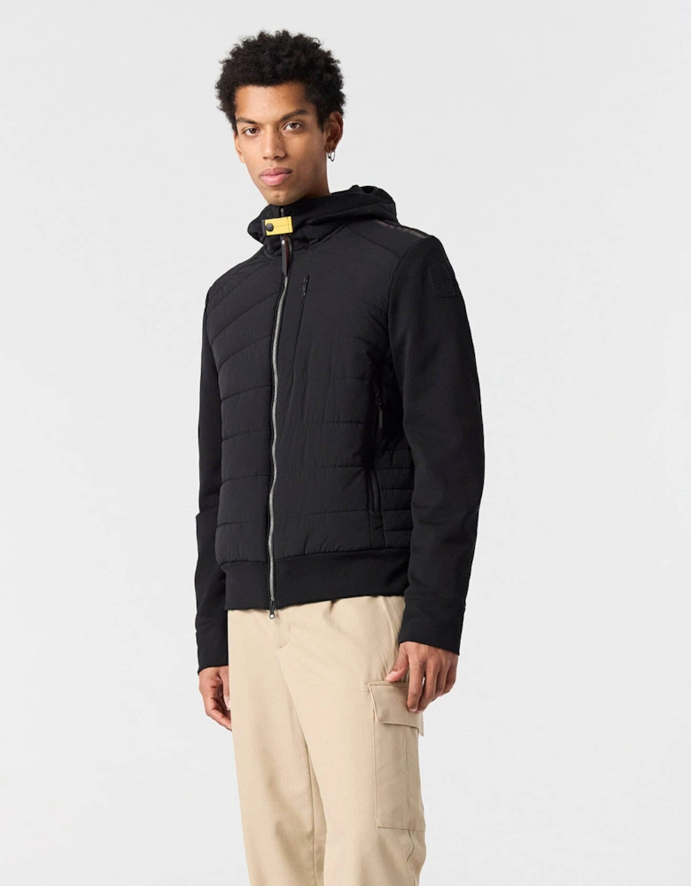 Manfred Mens Fleece/Nylon Hooded Jacket - Black 541