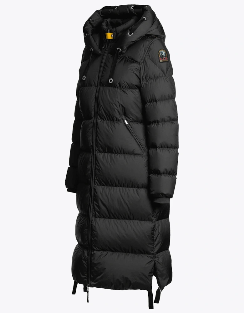 Panda Womens Hooded Down Coat - Black 541