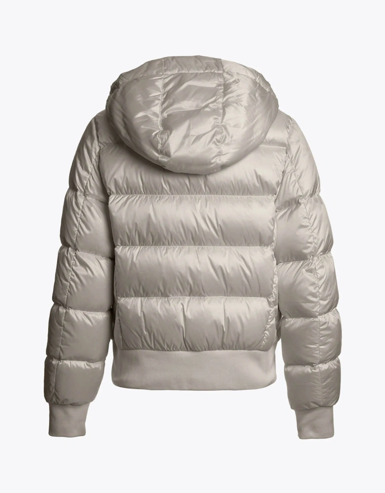 Mariah Womens Hooded Down Bomber - Silver-Grey 773