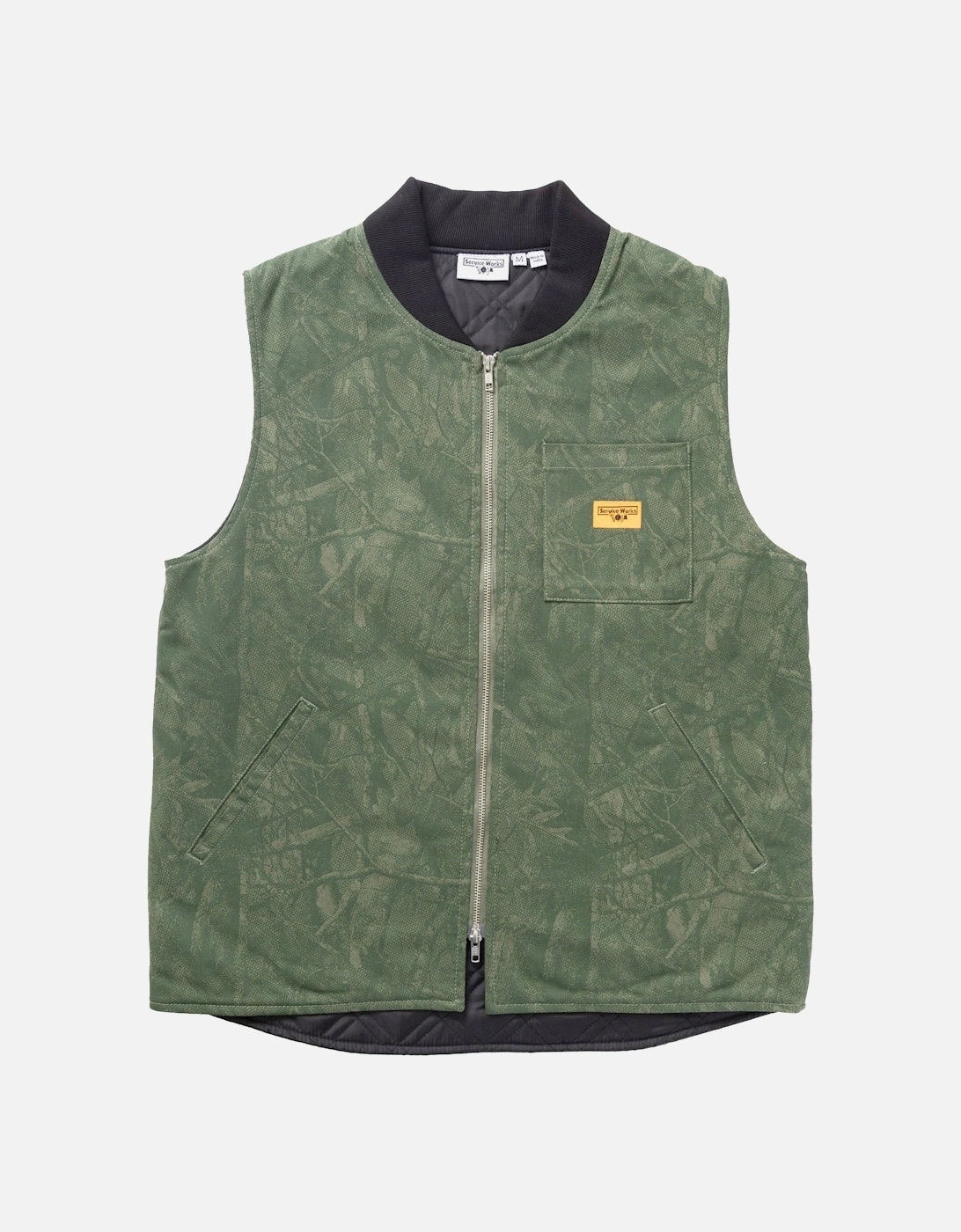 Men's Service Works Xerox Camo Padded Work Vest - Green - Size: Regular/36