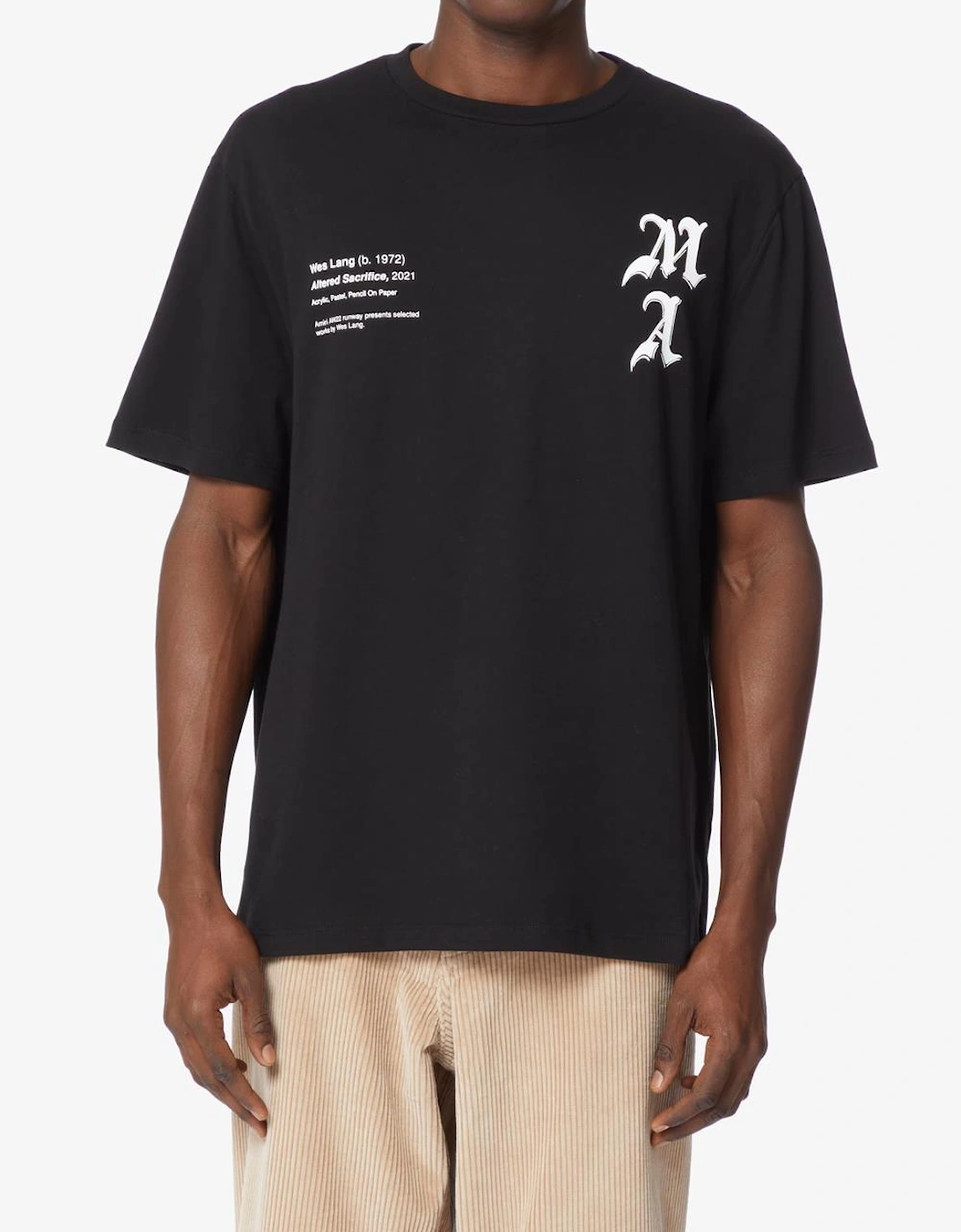 Wes Lang Checker Skull T-Shirt in Black