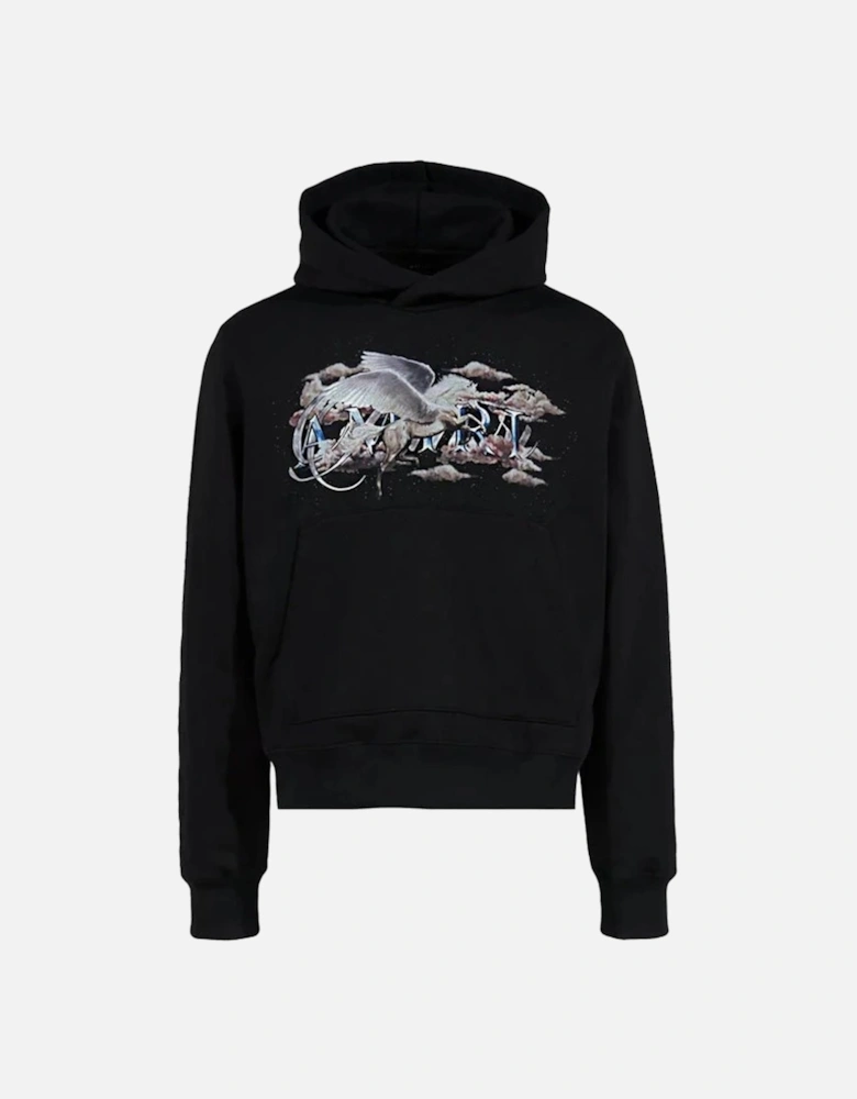 Pegasus Script Logo Hoodie in Black