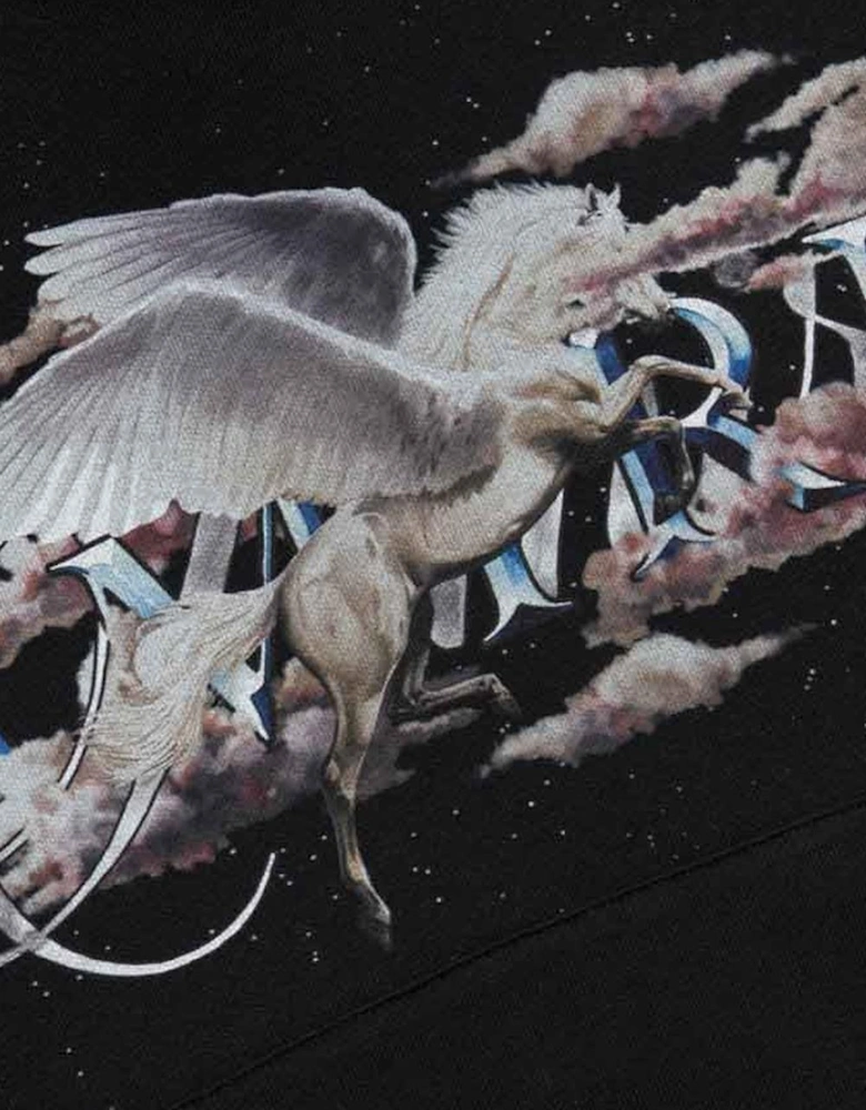 Pegasus Script Logo Hoodie in Black