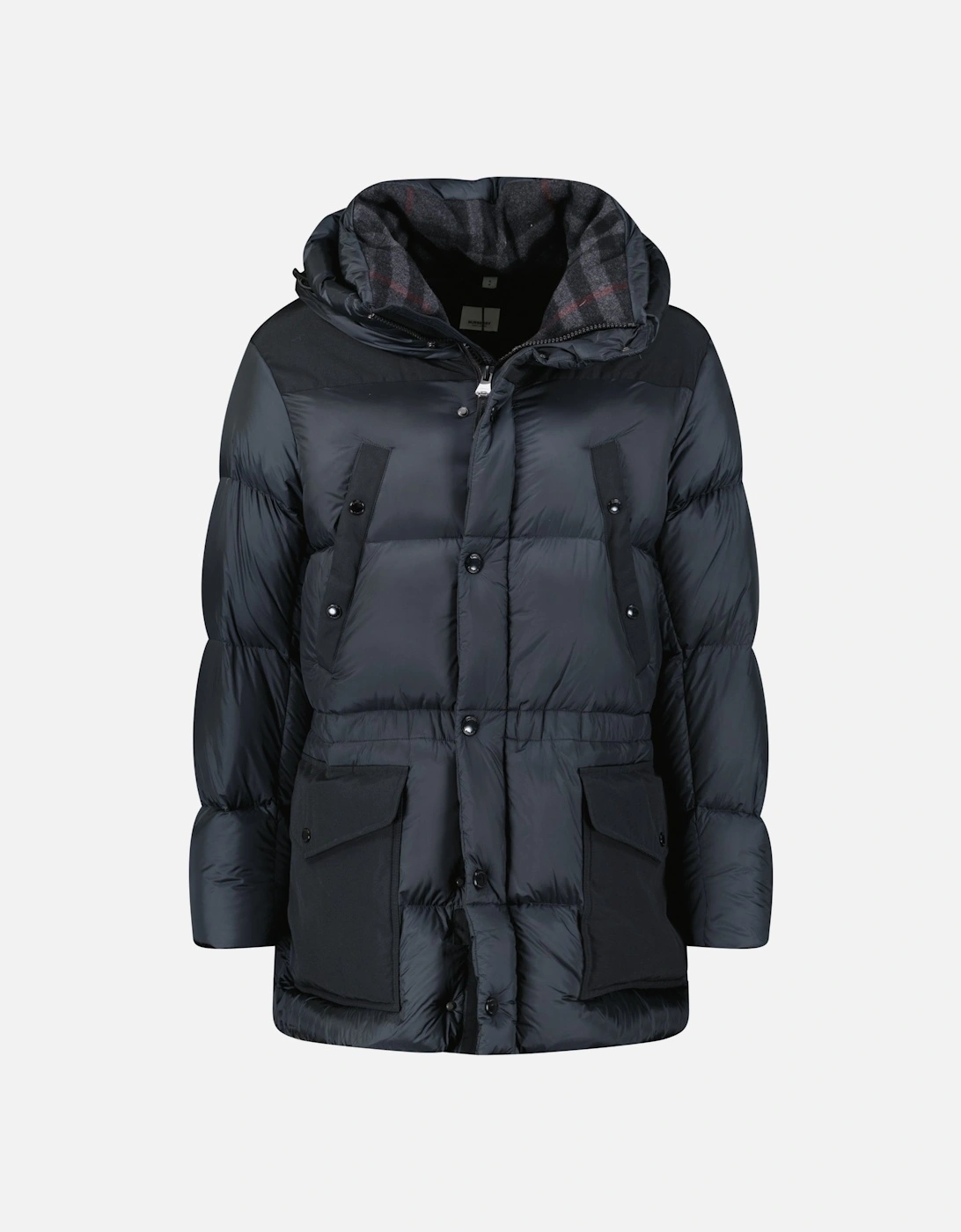 Burberry 'Lindford' Check Down Puffer Jacket Charcoal Grey, 6 of 5