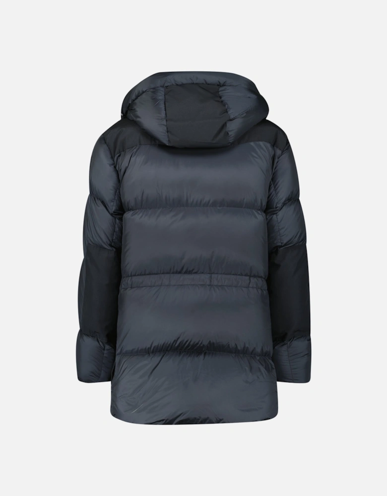 Burberry 'Lindford' Check Down Puffer Jacket Charcoal Grey