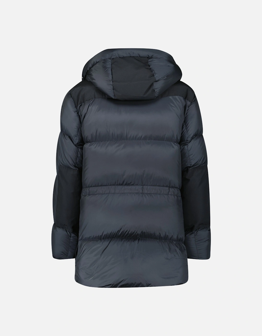 Burberry 'Lindford' Check Down Puffer Jacket Charcoal Grey