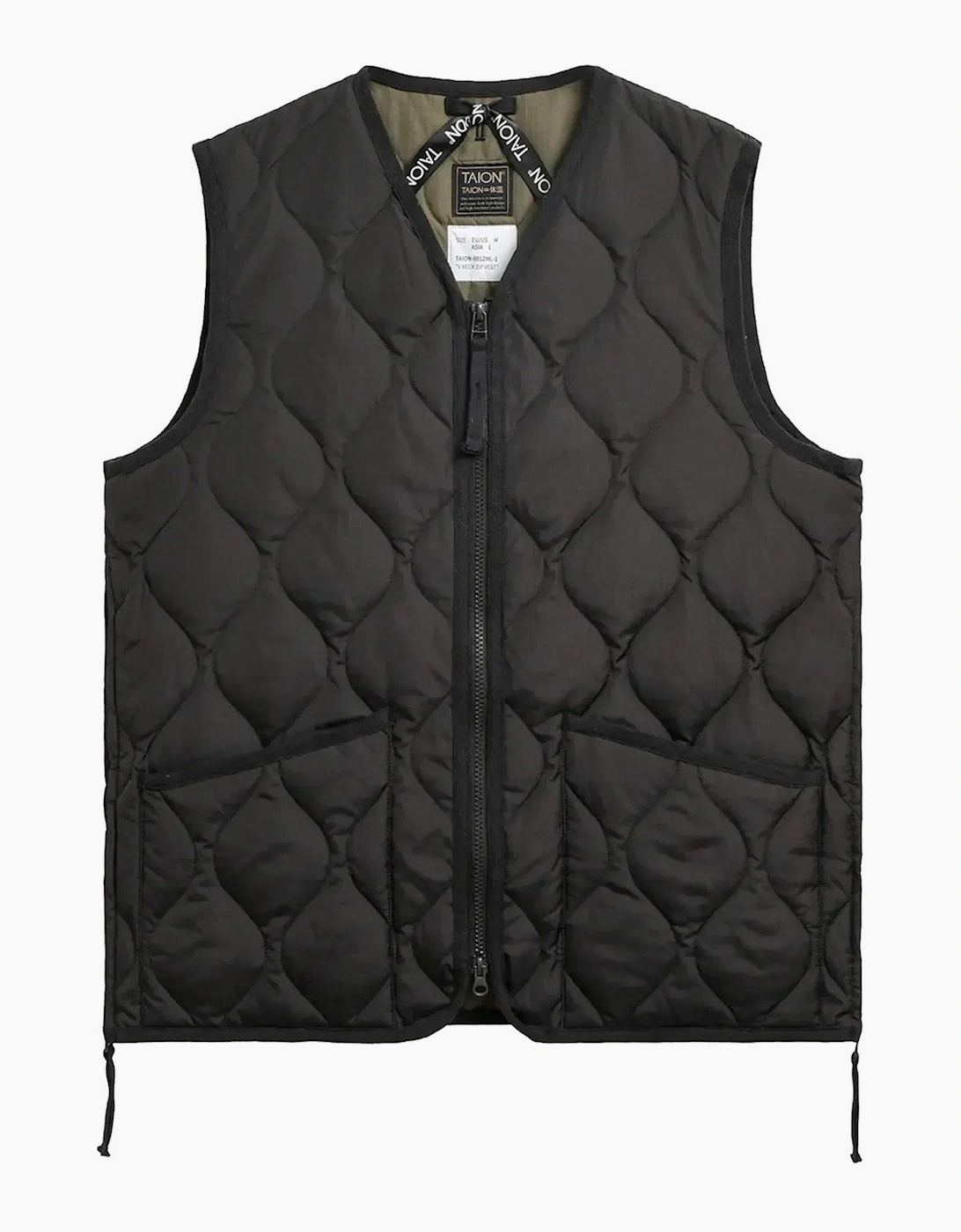 Taion TAION Military V Neck Ripstop Down Vest - Black