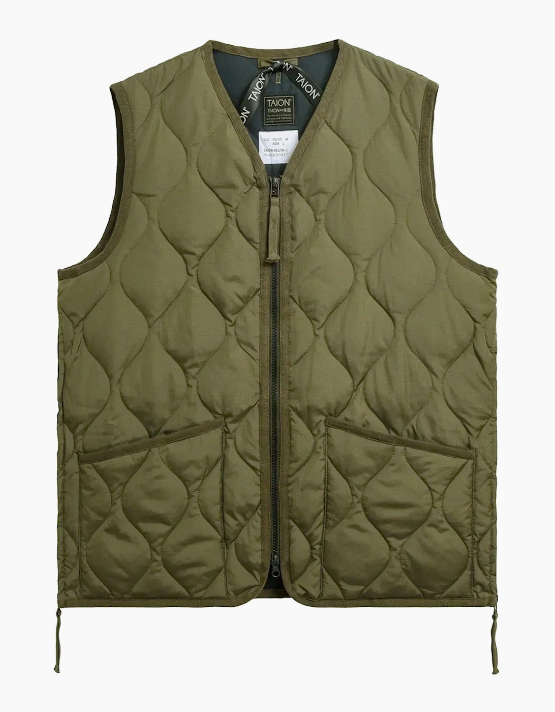 Taion TAION Military V Neck Ripstop Down Vest - Green
