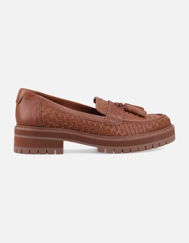 Cara Woven Women's Amber Brown Loafers