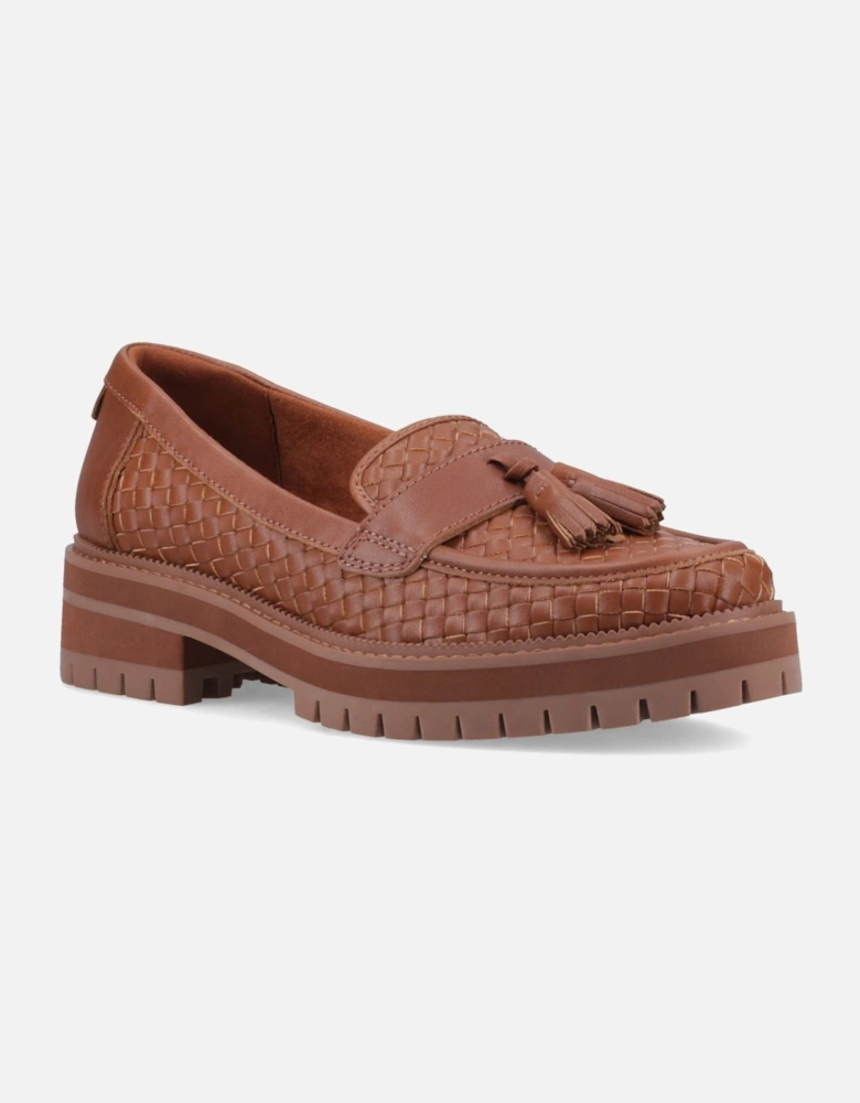 Cara Woven Women's Amber Brown Loafers